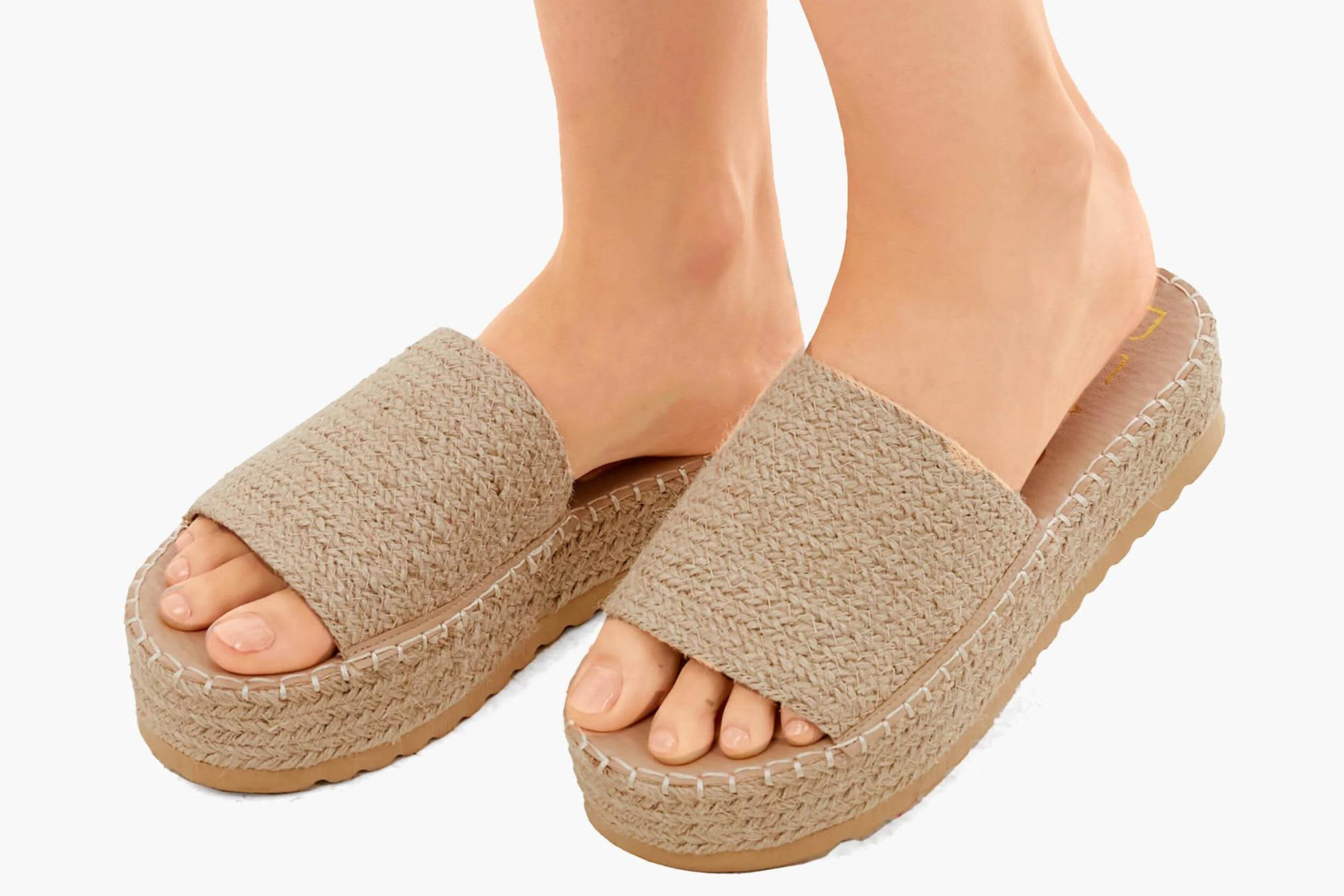 A pair of woven sandals