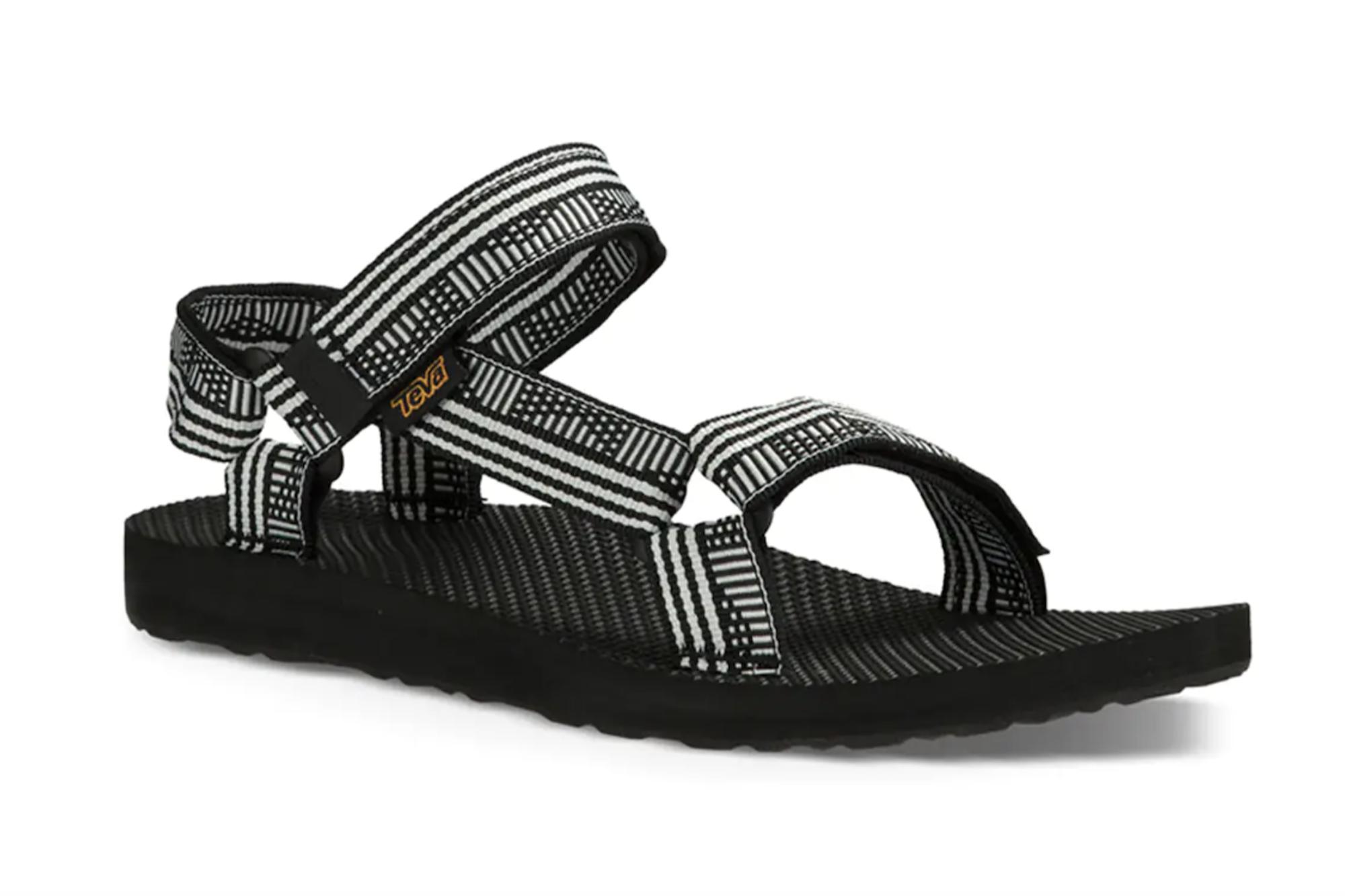 A black Teva sandal