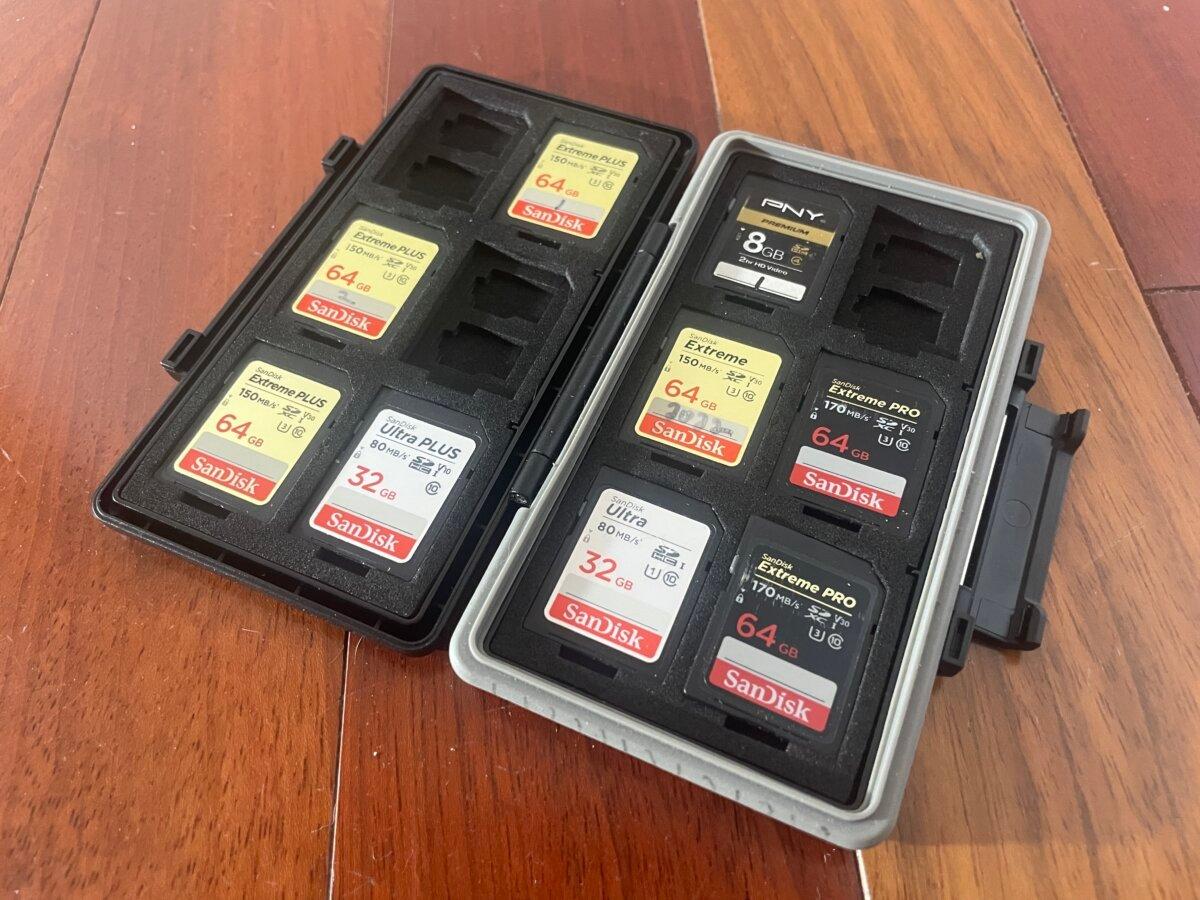 SanDisk SD Memory Cards in case