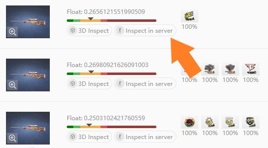 CS:GO Inspect skins crafts in game