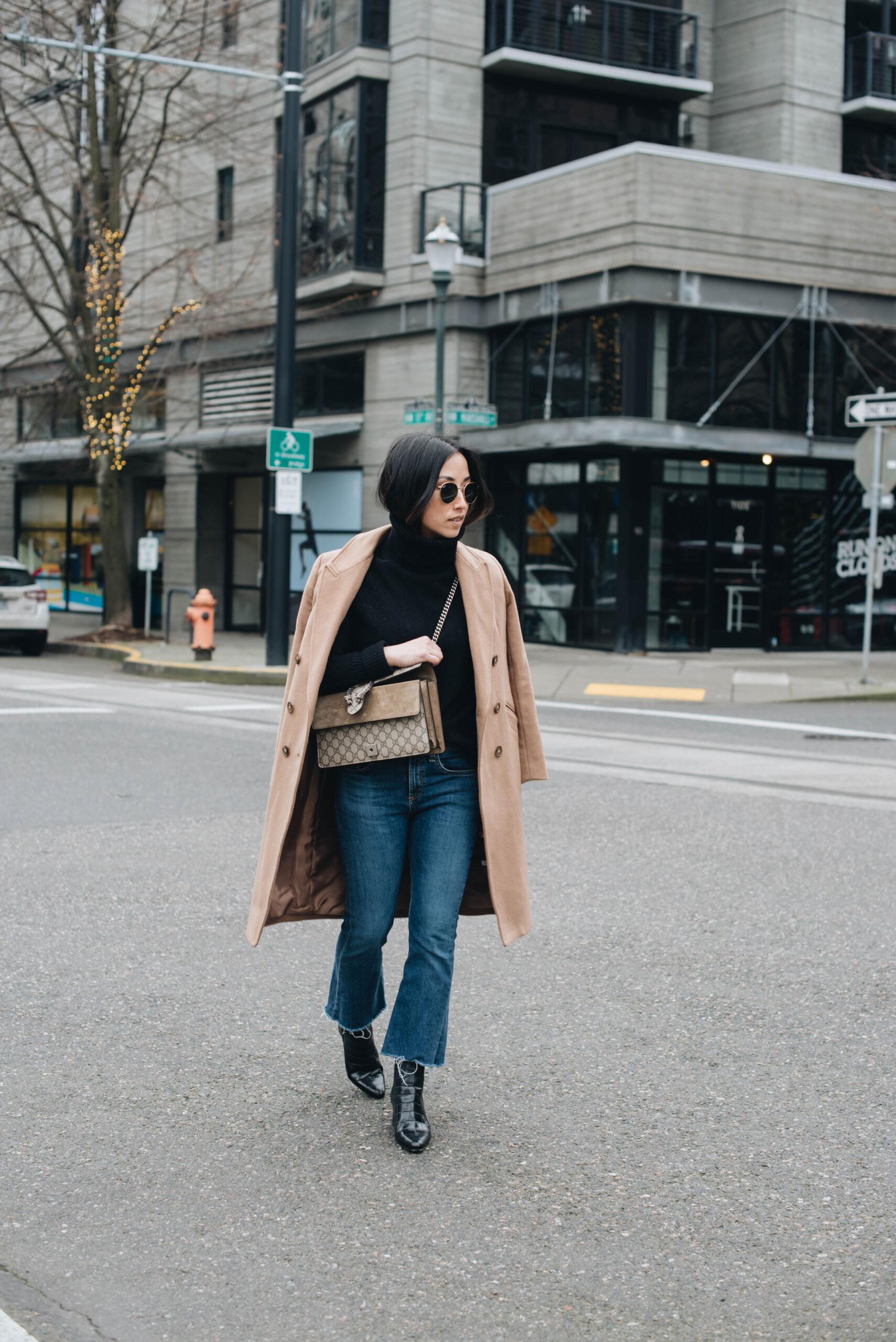 fall maxi dress and ankle boots outfit