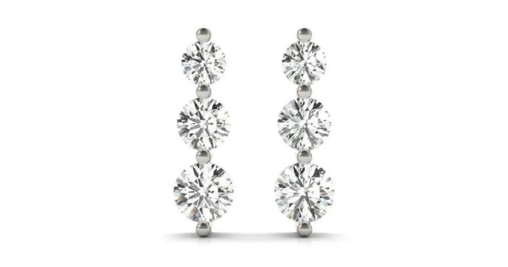 2 CT Teardrop Diamond Drop Earrings White Gold