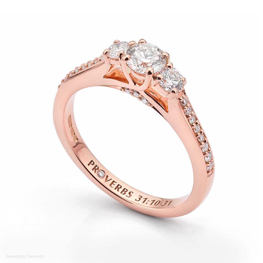 Bespoke engagement ring made in rose gold