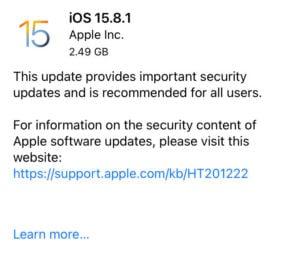 Here’s How Long the iOS 15.8.1 Update Takes