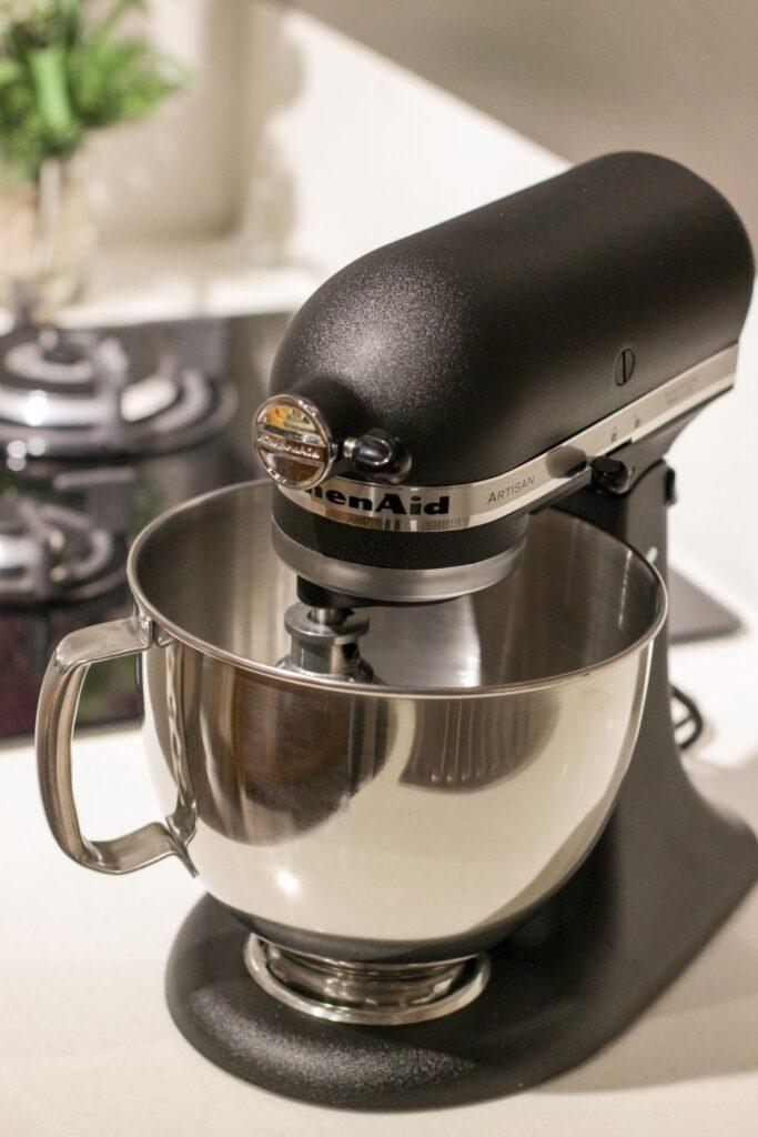 Stand Mixer Sourdough Bread - dough hook and paddle are used for different parts of the process.