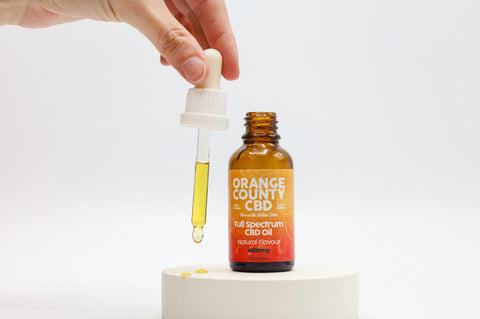 pipette and drop of cbd oil
