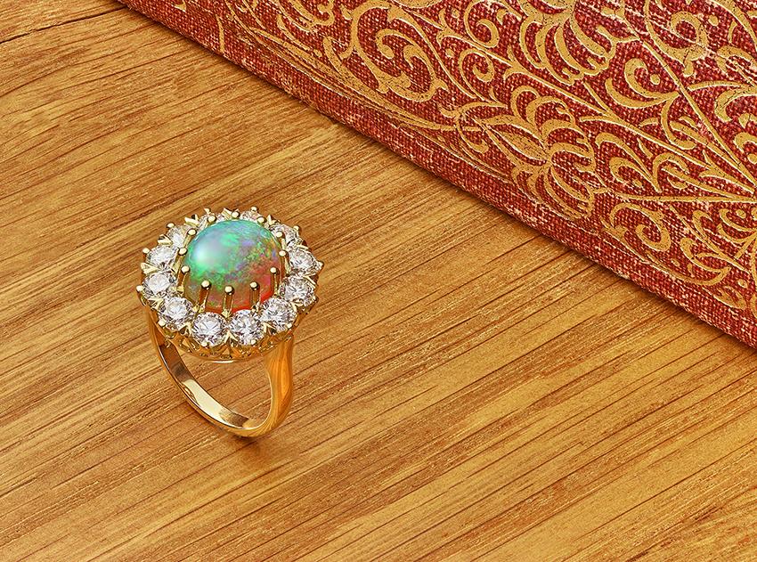 Remaking a ring. An example of a re-produced Antique Opal and diamond cluster ring