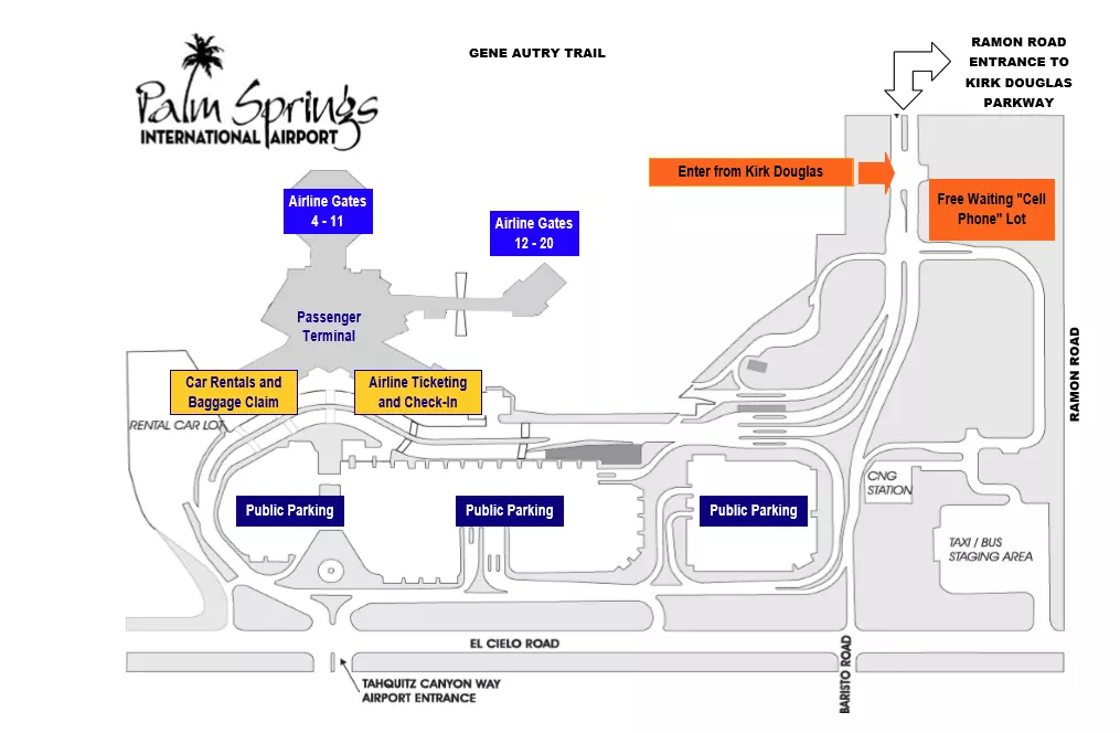 Palm Springs Airport Parking Map