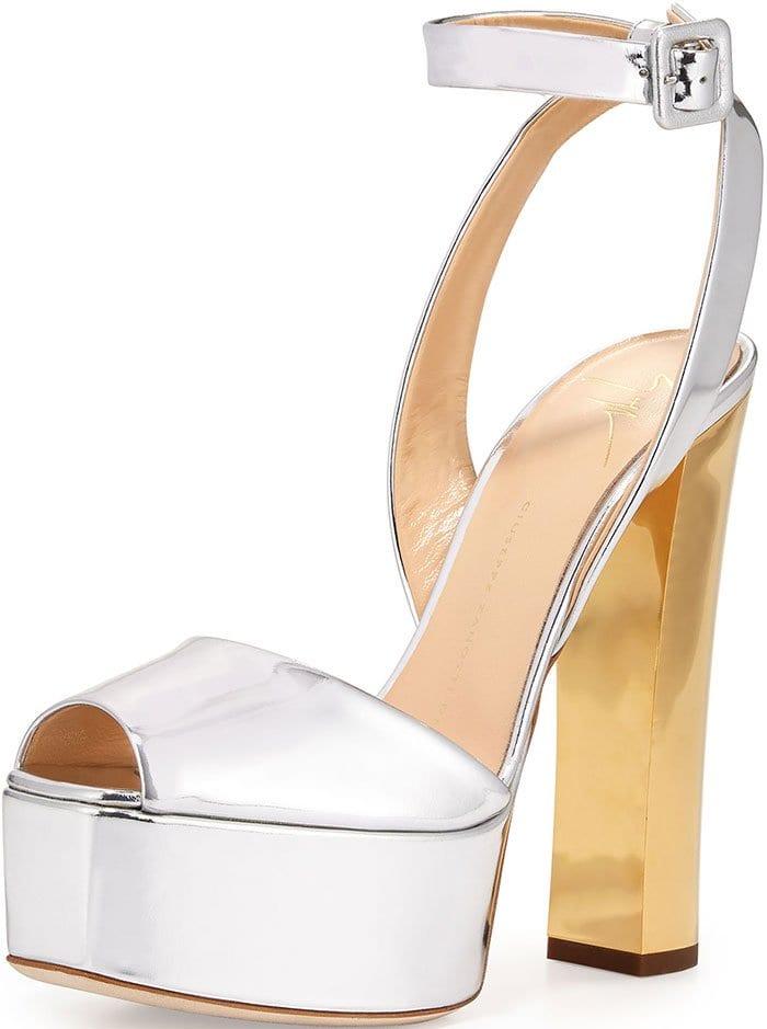 Metallic Giuseppe Zanotti "Lavinia" Platform Sandals