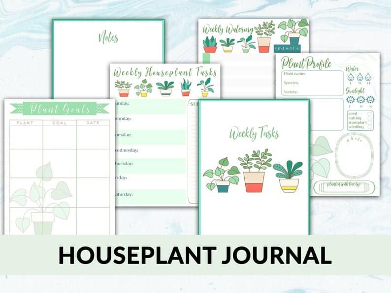 Houseplant Journal on etsy