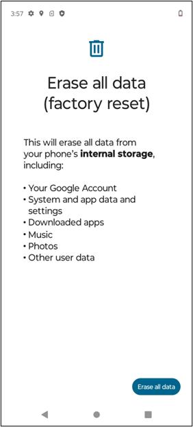 Erase all data Motorola