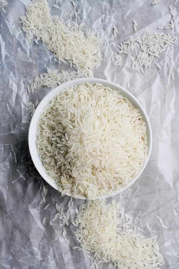 Basmati rice before cooking