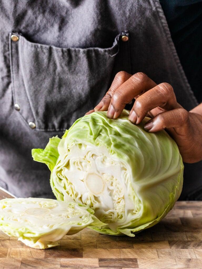 boiled cabbage with smoked turkey