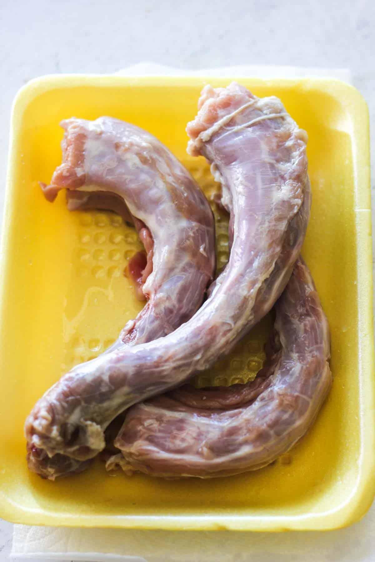 raw turkey necks in the store packaging tracy