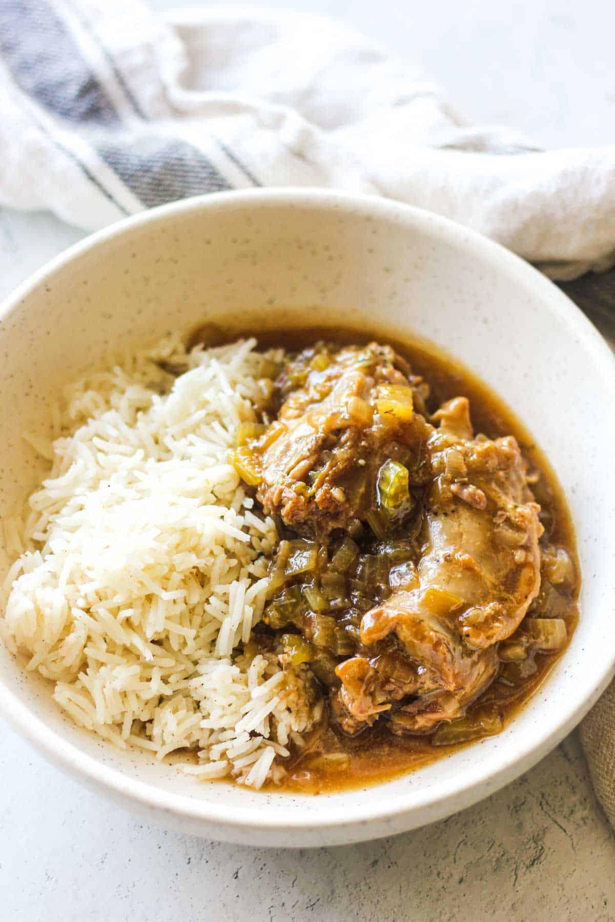 instant pot turkey necks served in the bowl