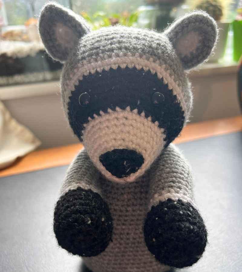 crochet raccoon tail