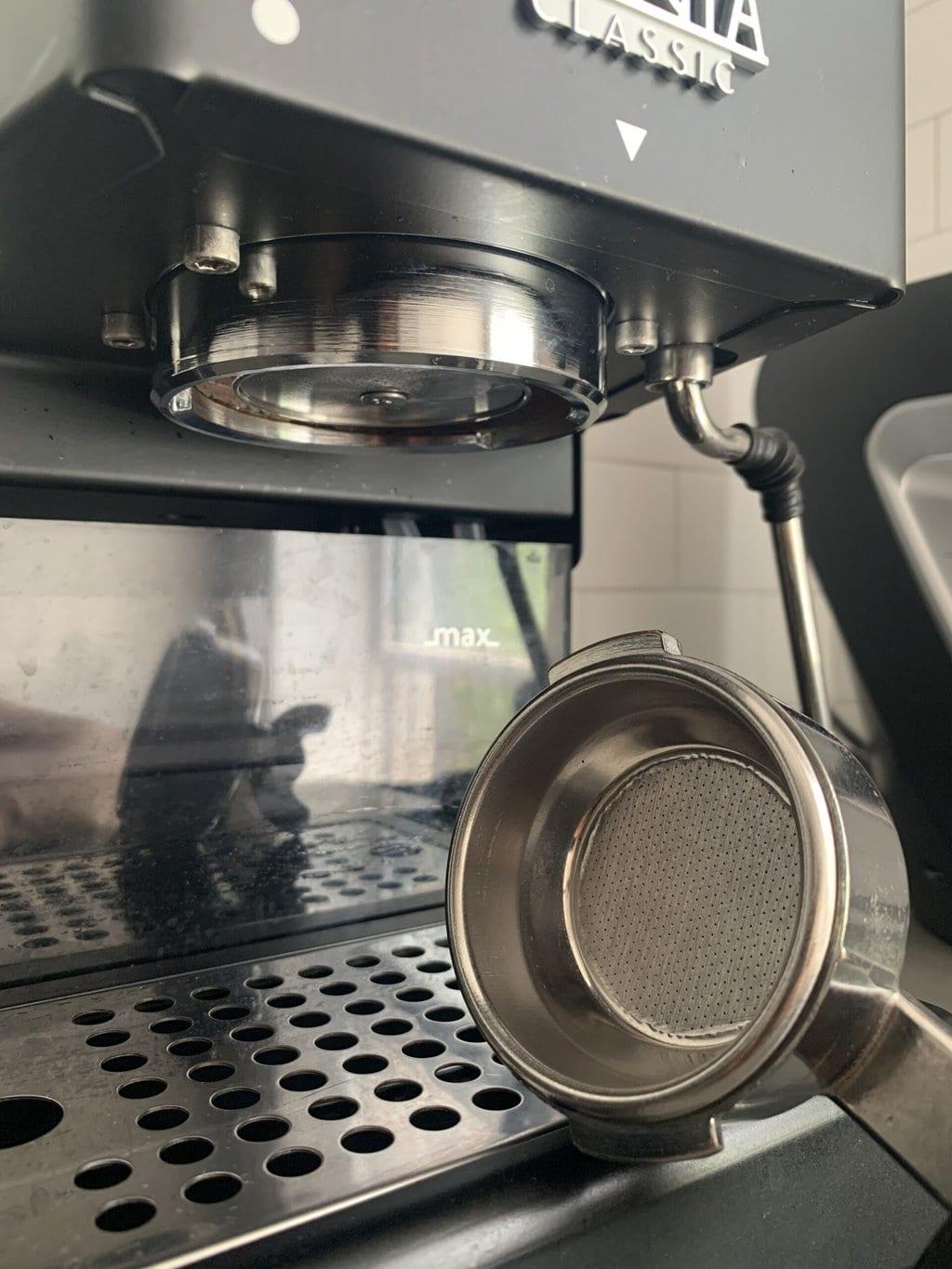 cleaned up gaggia espresso machine and portafilter