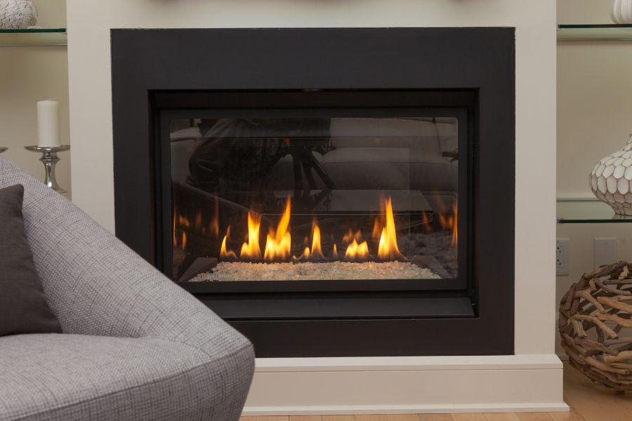 Close-up electric fireplace insert