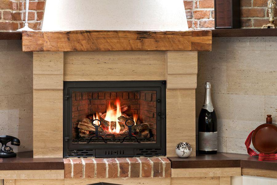 Electric fireplace with traditional surround design