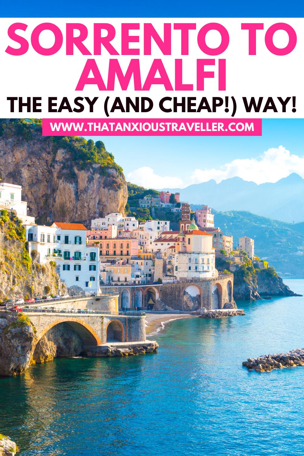 Planning a trip to the Amalfi Coast in Italy, and wondering "how do I get from Sorrento to Amalfi?" Get all the info you need, with this guide to traveling from Sorrento to Amalfi by bus! Giving you step by step instructions to buying a bus ticket at Sorrento train station, to which side of the bus to sit on for the best views of the Amalfi Coast, you