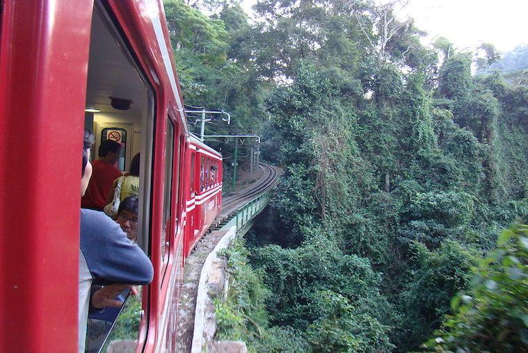 Guide to the Christ the Redeemer: one of the ways to go up to the top is by train.