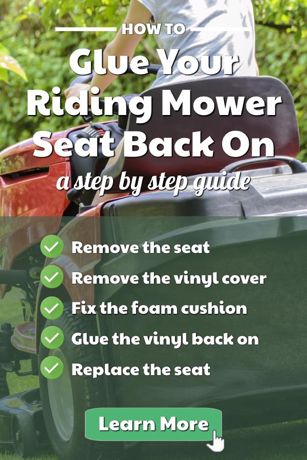 how to glue your riding mower seat back on, a step by step guide