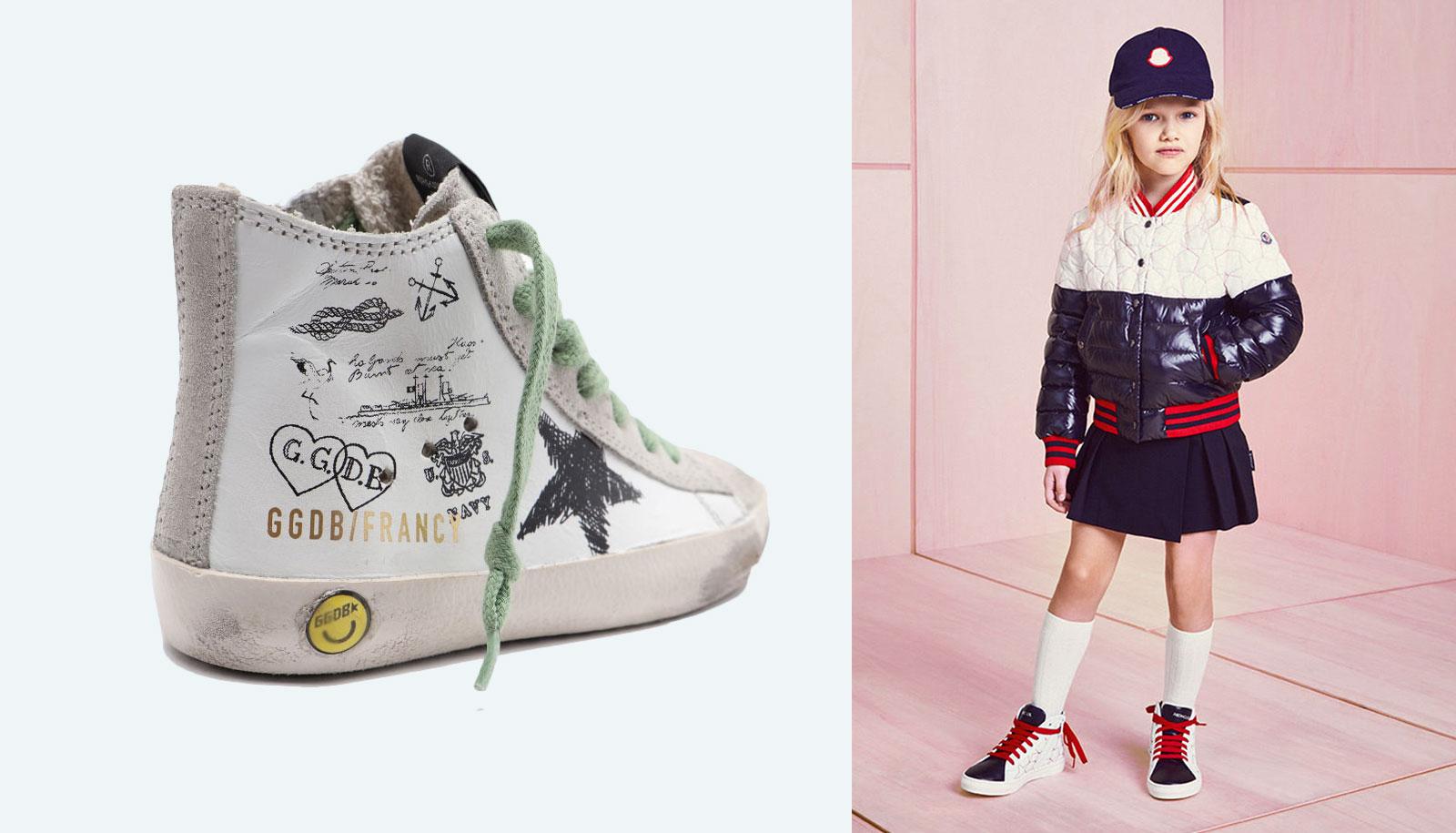 holiday kids clothing and accessories on italist.com - Golden Goose sneakers and Moncler puffer jackets