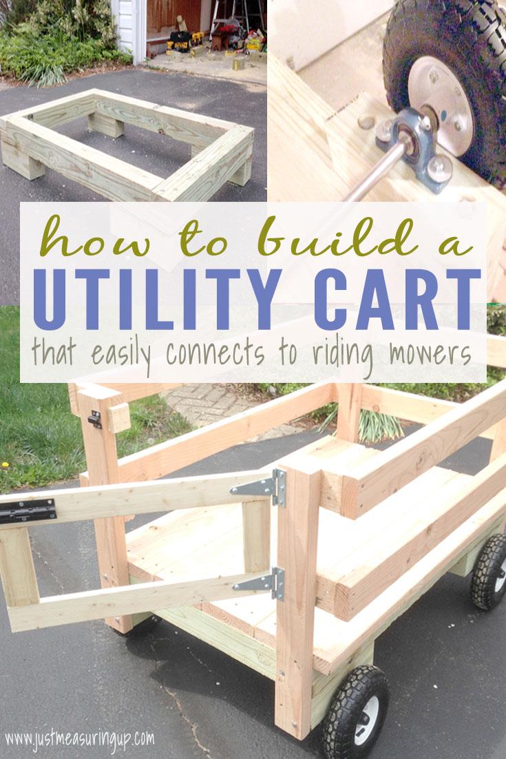 Wooden Wagon Utility Cart with DIY simple wagon steering