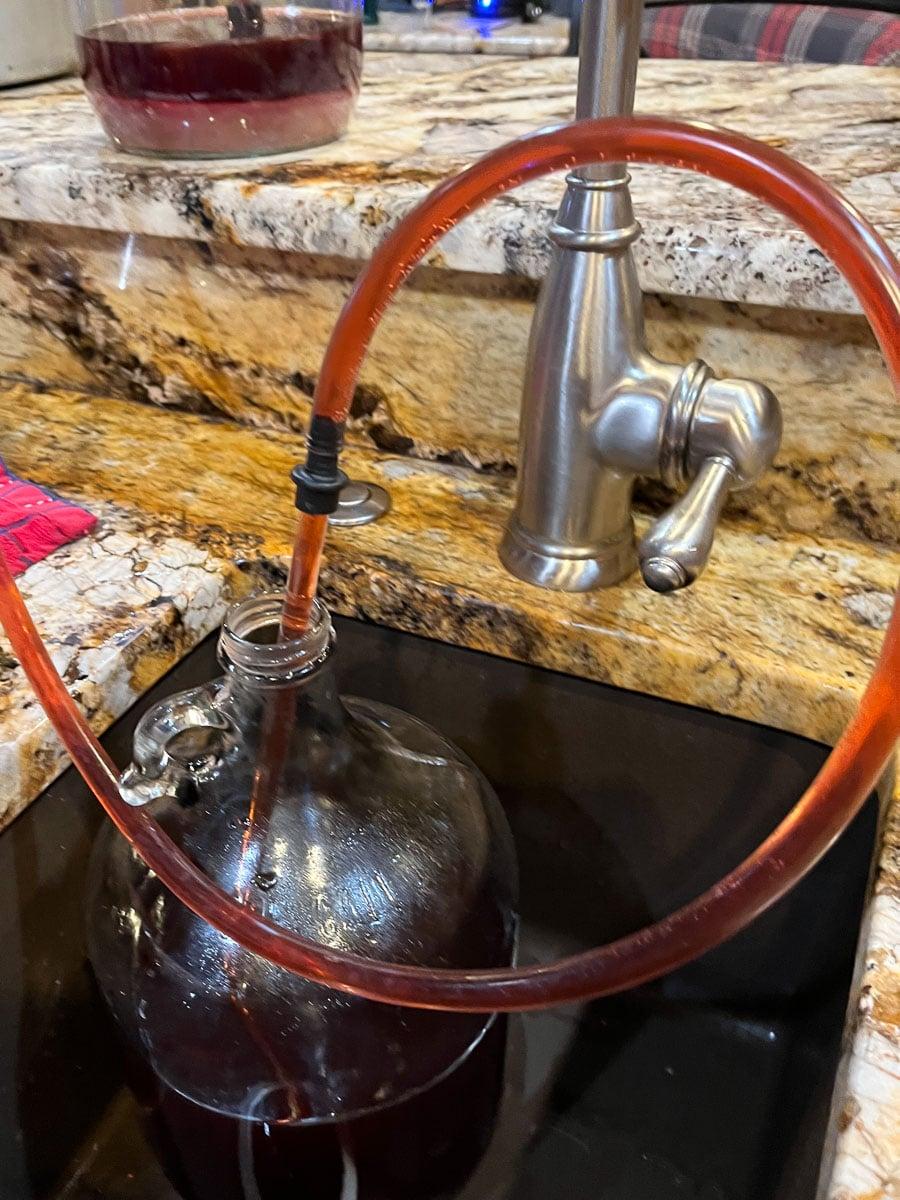 racking chokecherry wine