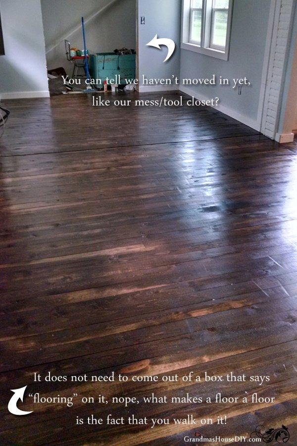 DIY cheap make your own solid wood floors for a fraction of the cost @GrandmasHousDIY