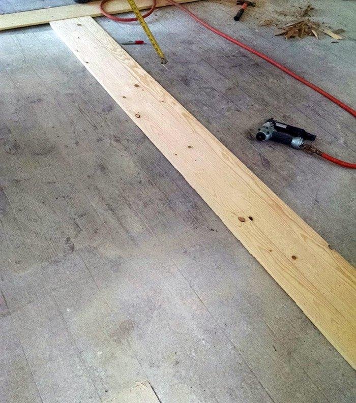 DIY cheap make your own solid wood floors for a fraction of the cost @GrandmasHousDIY