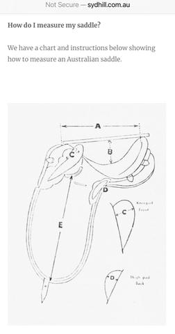 Syd Hill Saddle Measurements