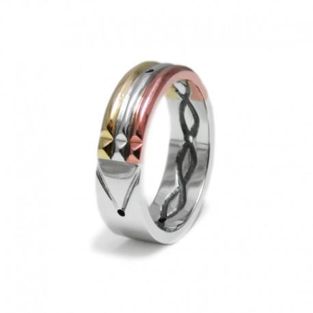 Atlantis Ring in Gold, Silver and Copper