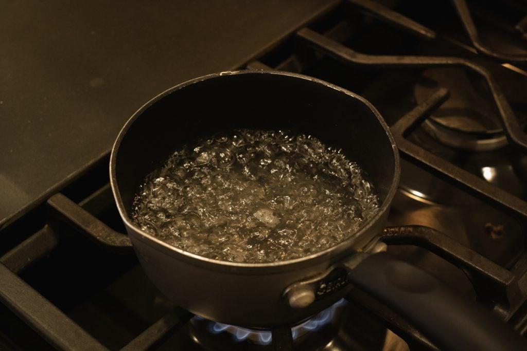 pickling brine boiling in pan