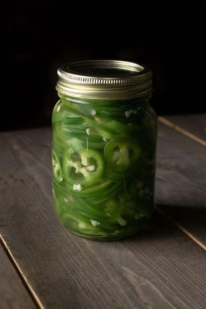 pickled jalapenos in jar