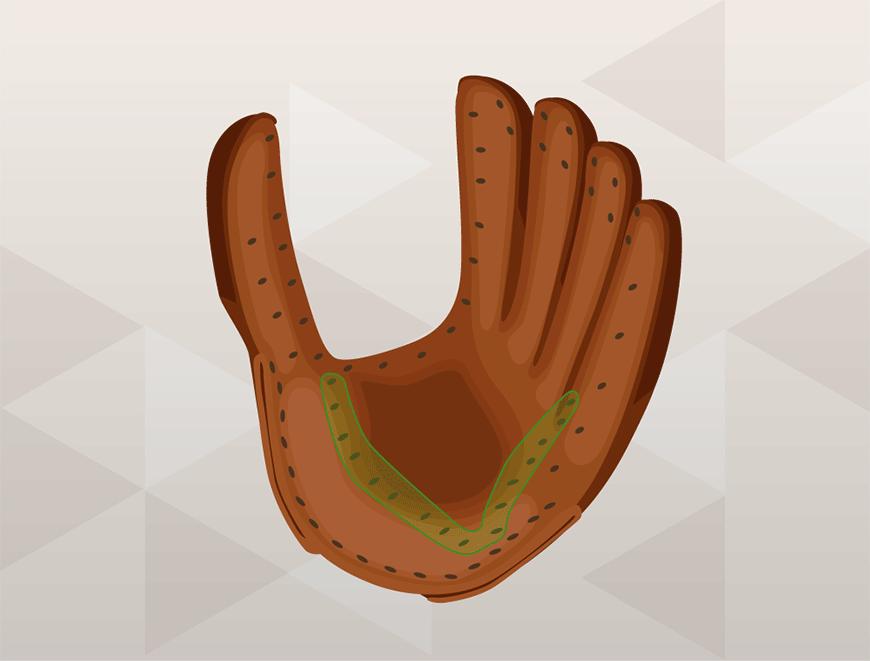 how to lace a baseball glove - start with the palm area