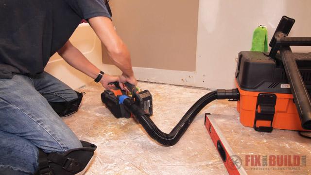 using belt sander to level floors