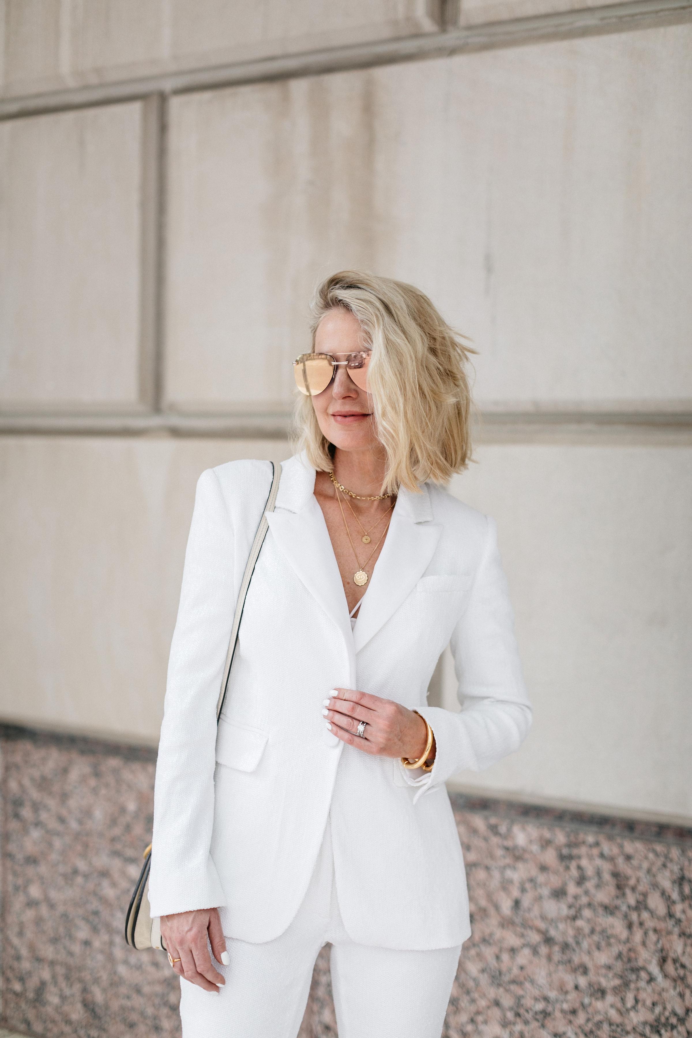 White Sequin Blazer