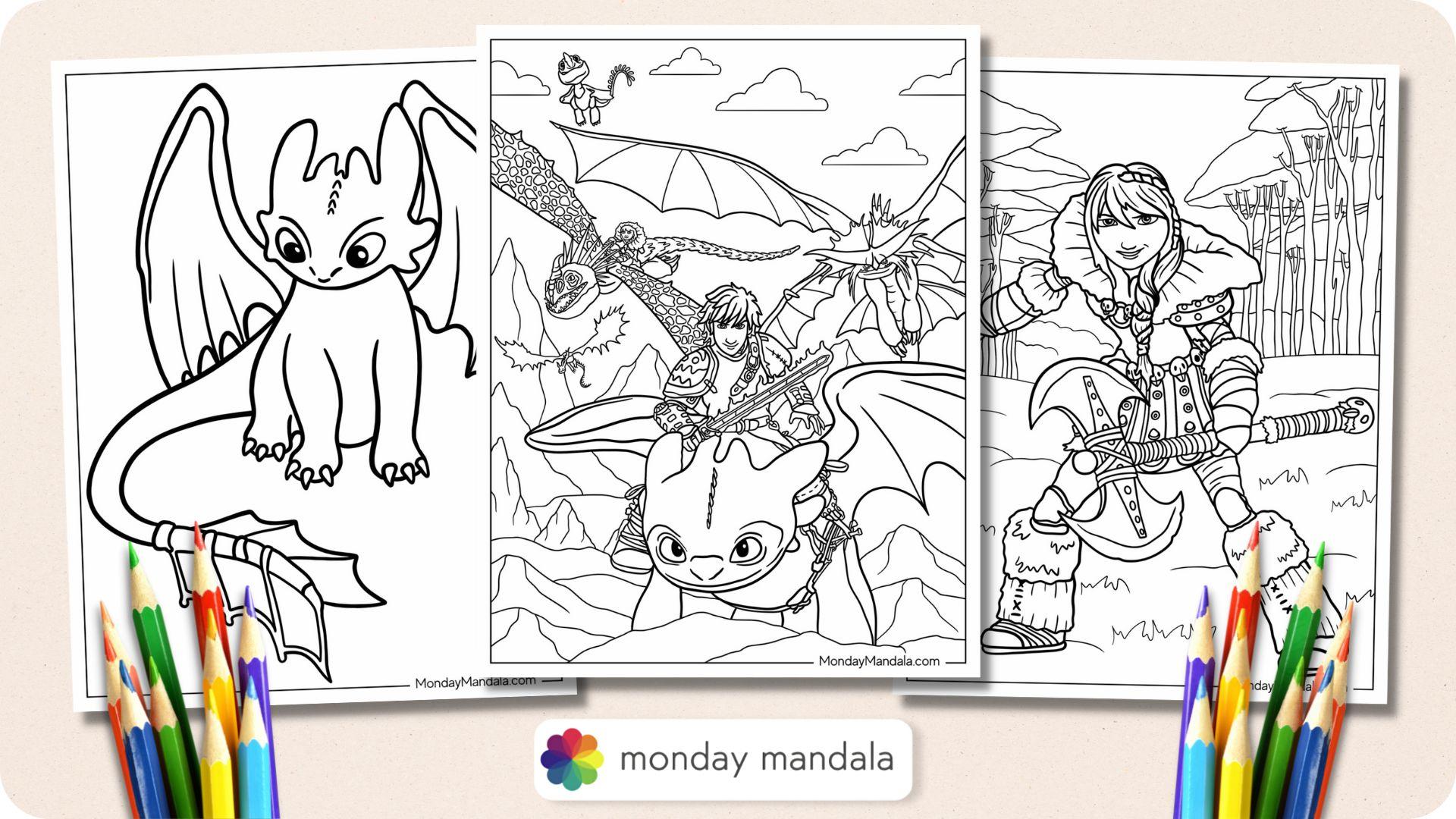 How To Train Your Dragon Coloring Pages Featured Image