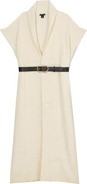 Karen Millen Wool Blend Boucle Belted Sleeveless Coatigan | 40plusstyle.com