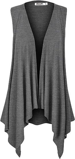 Lock and Love Asymmetric Hem Open Front Cardigan Vest | 40plusstyle.com